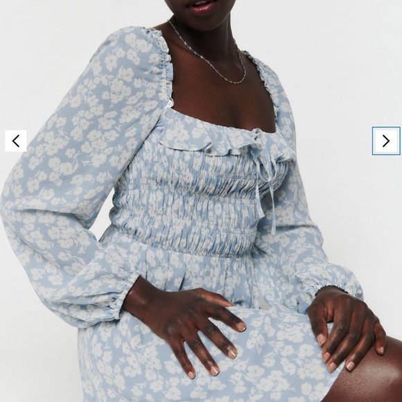 Reformation - Morris Dress, Size 0, Light Blue - Picture 2 of 6